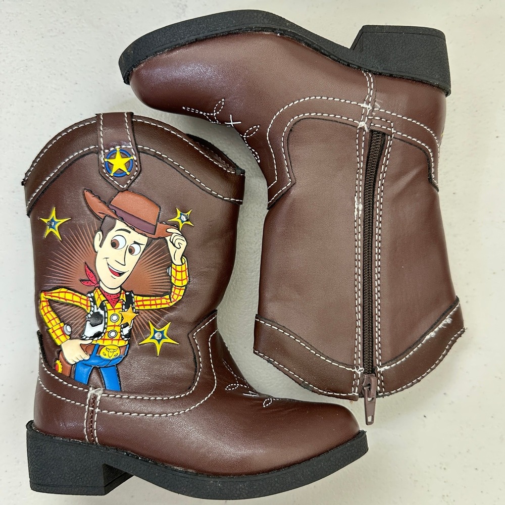 Disney Pixar Toy Story Toddler Cowboy Boots Woody Size 6 Brown
